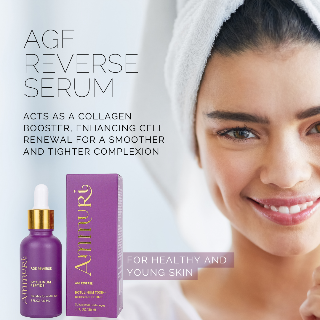 Ammuri Age Reverse Anti-Ageing Face Serum - Botox Alternative with Matrixyl 3000, Hyaluronic Acid, and Vitamin C for Youthful Radiance - Premium Skincare Ammuri Skincare