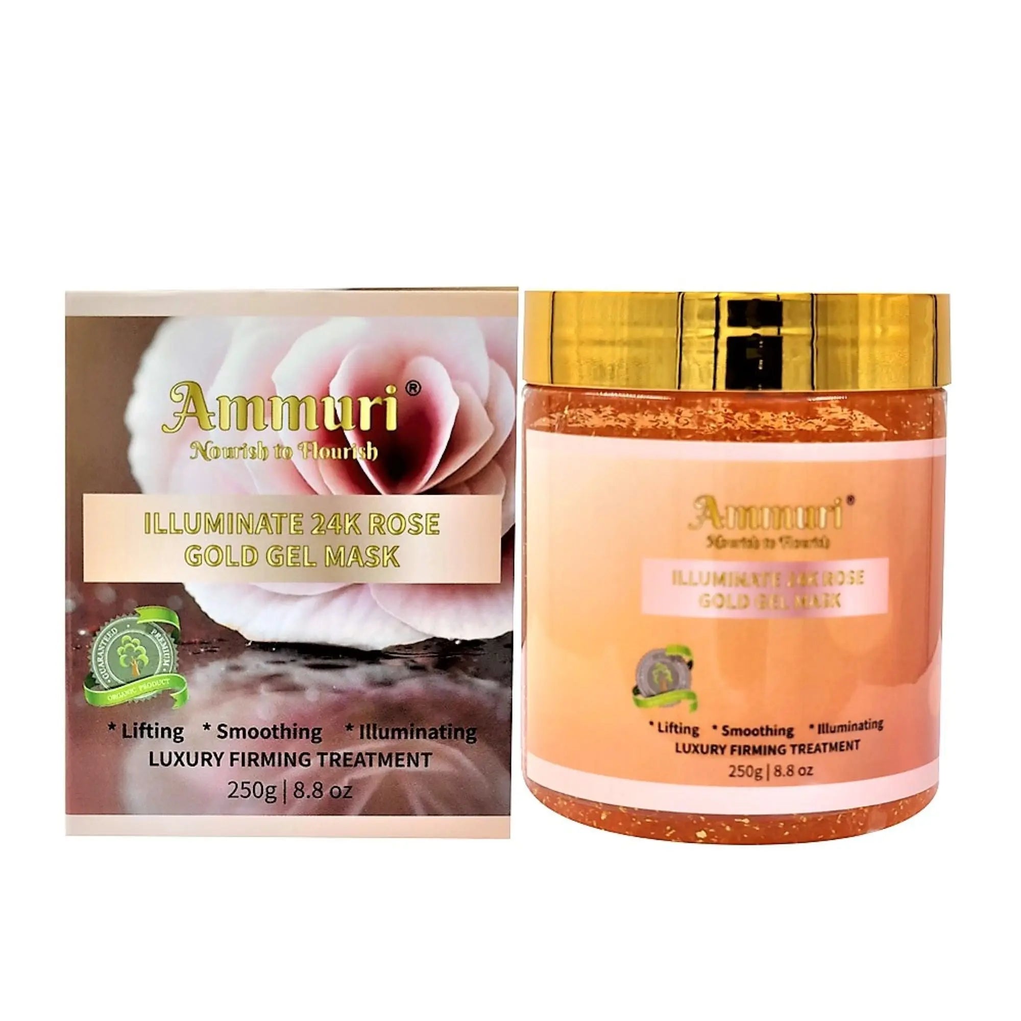 Ammuri Anti Aging Illuminate 24K Rose Gold Collagen Mask Luxury Treatment Ammuri Skincare
