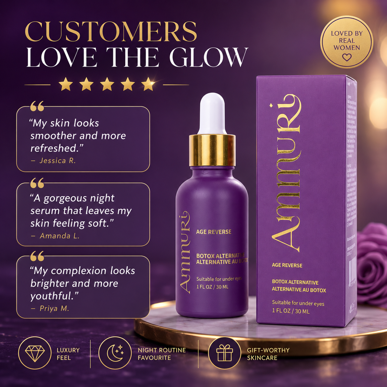 Ammuri Age Reverse Peptide Serum with Argireline and Matrixyl 3000