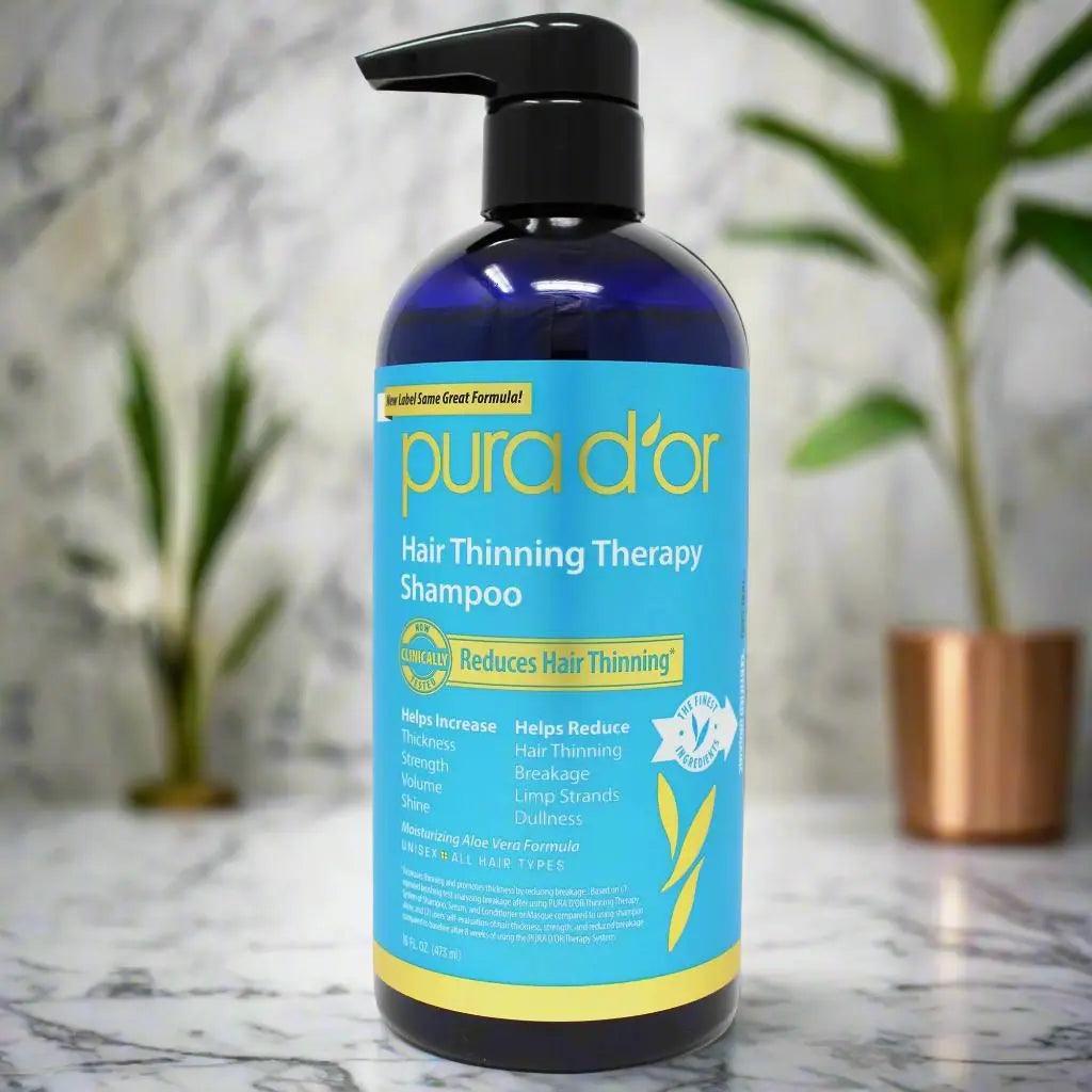 PURA D'OR Gold Label hair thinning therapy shampoo 473ml sold by Ammuri Skincare