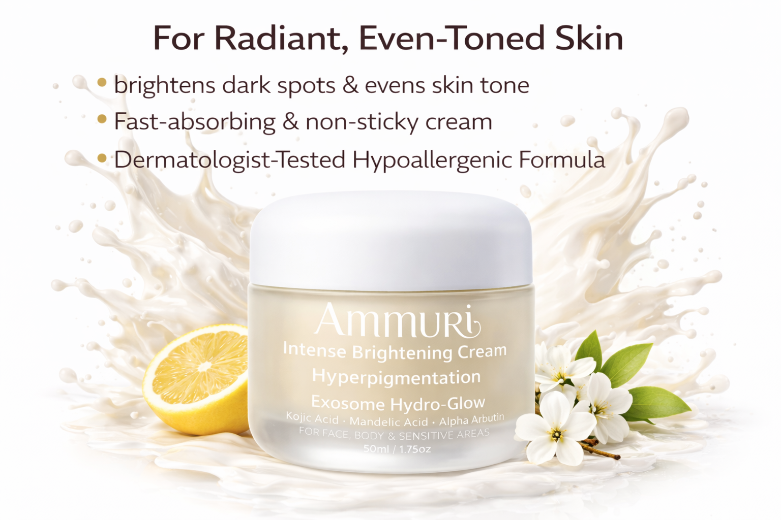 Ammuri Intense Skin Brightening Cream for visible dark spots and uneven-looking tone