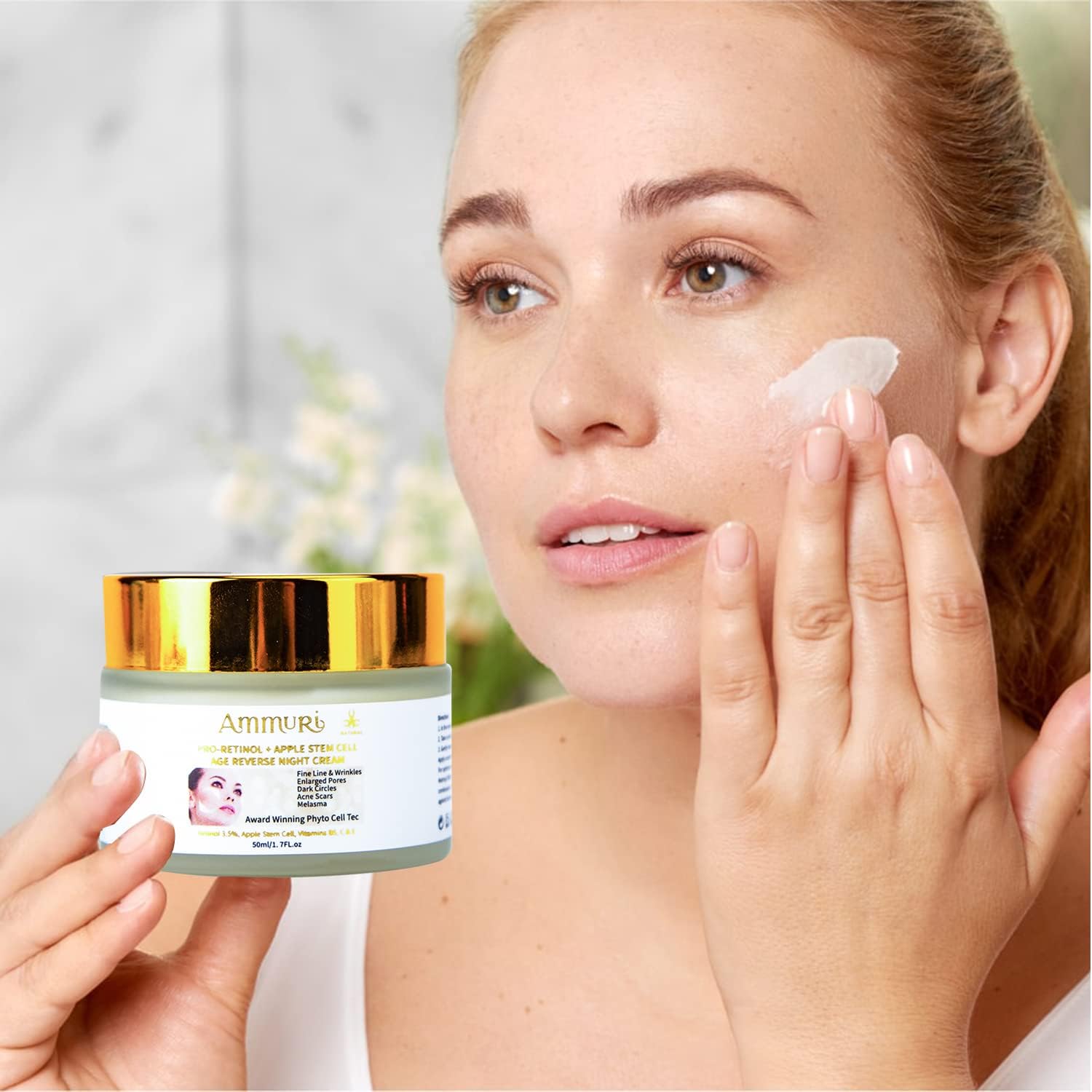 Apple Stem Cell Age Reverse 3.5% Retinol Cream Youthful Radiance skin Ammuri Skincare