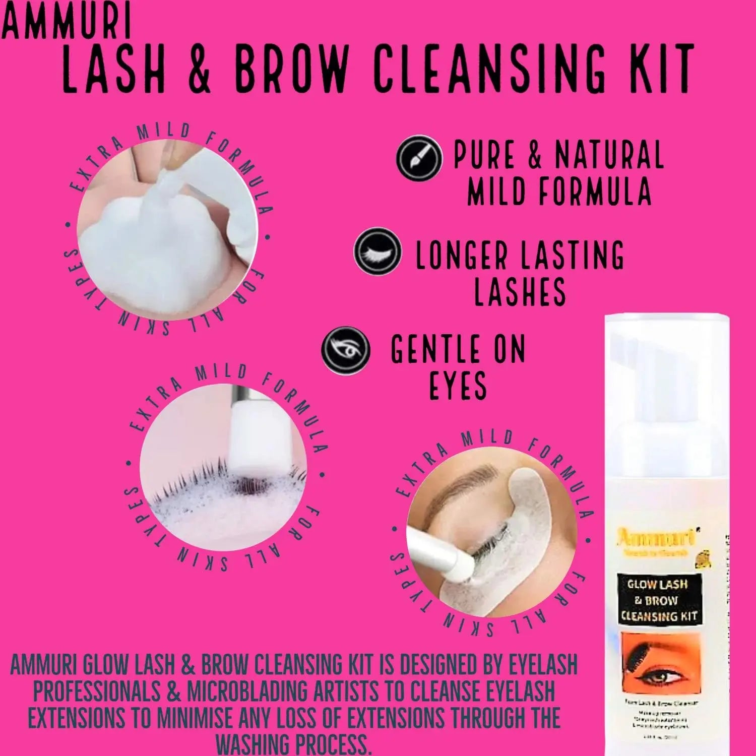 AMMURI Glow Lash & Brow Cleansing Kit - Expert Care for Long-Lasting Beauty - Ammuri Skincare