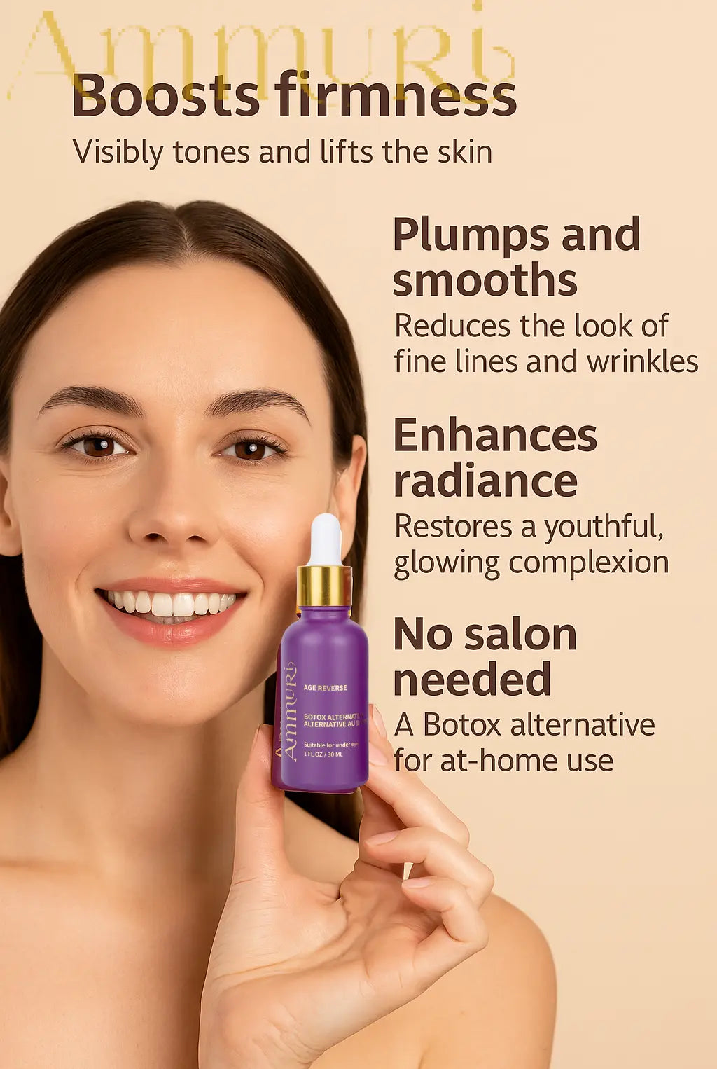 AmmuRi Age Reverse Serum – Advanced Botox Alternative Anti-Aging Formula – 30ml Ammuri Skincare