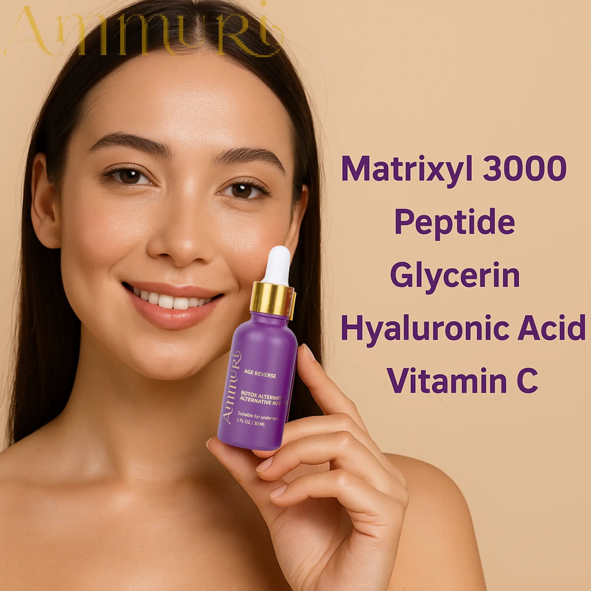 AmmuRi Age Reverse Serum – Advanced Botox Alternative Anti-Aging Formula – 30ml Ammuri Skincare