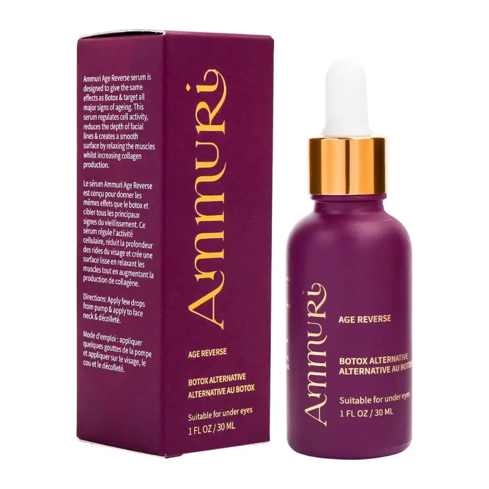 Ammuri Age Reverse Anti-Ageing Face Serum - Botox Alternative with Matrixyl 3000, Hyaluronic Acid, and Vitamin C for Youthful Radiance - Premium Skincare - Ammuri Skincare
