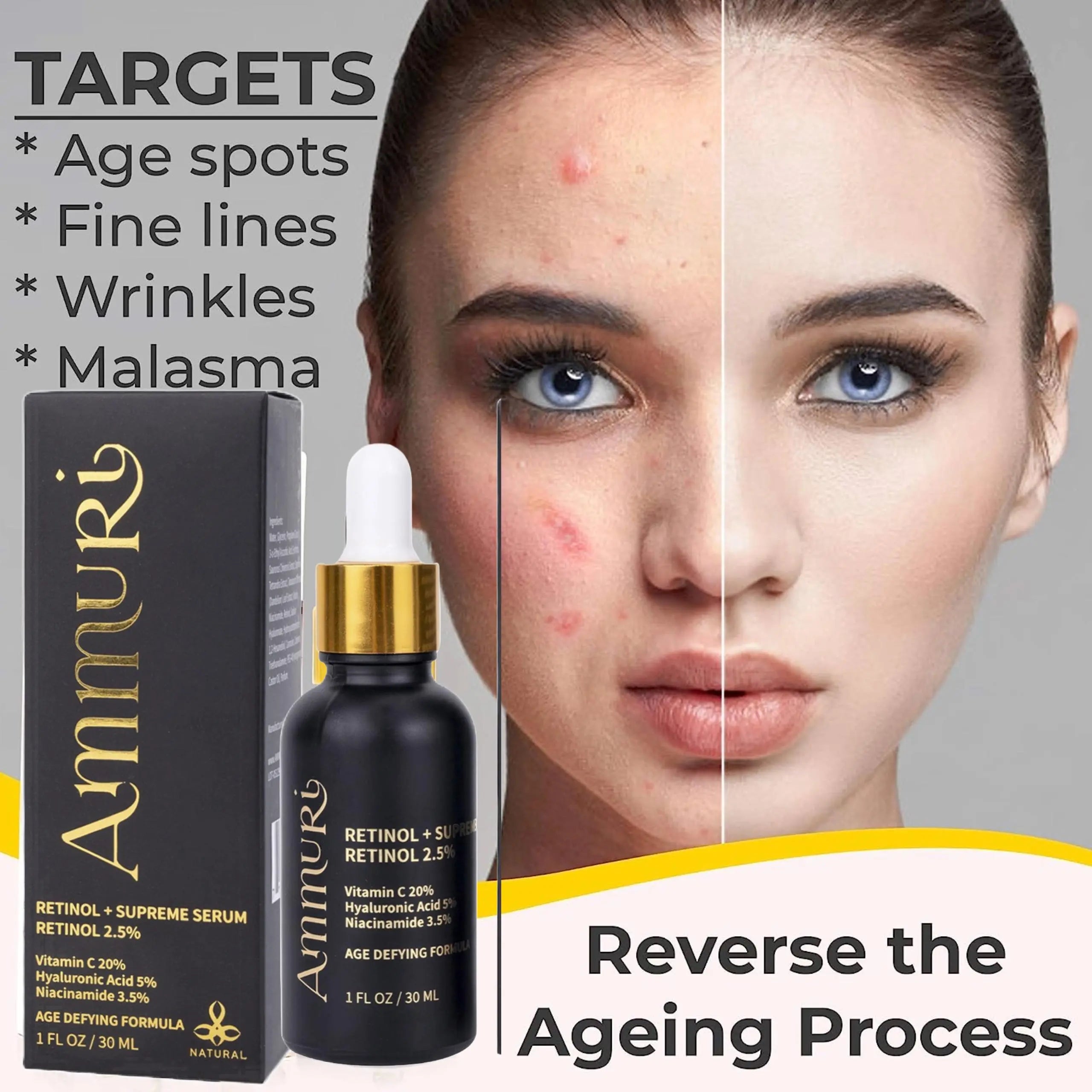 Ammuri Anti Aging Retinol Supreme Serum - Age-Defying Formula Ammuri Skincare