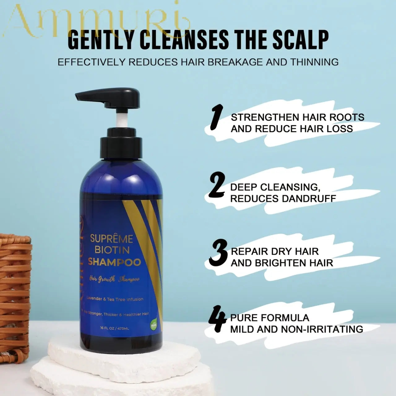 Ammuri Biotin DHT Blocker Shampoo Sulfate-Free Hair Loss Treatment Ammuri Skincare