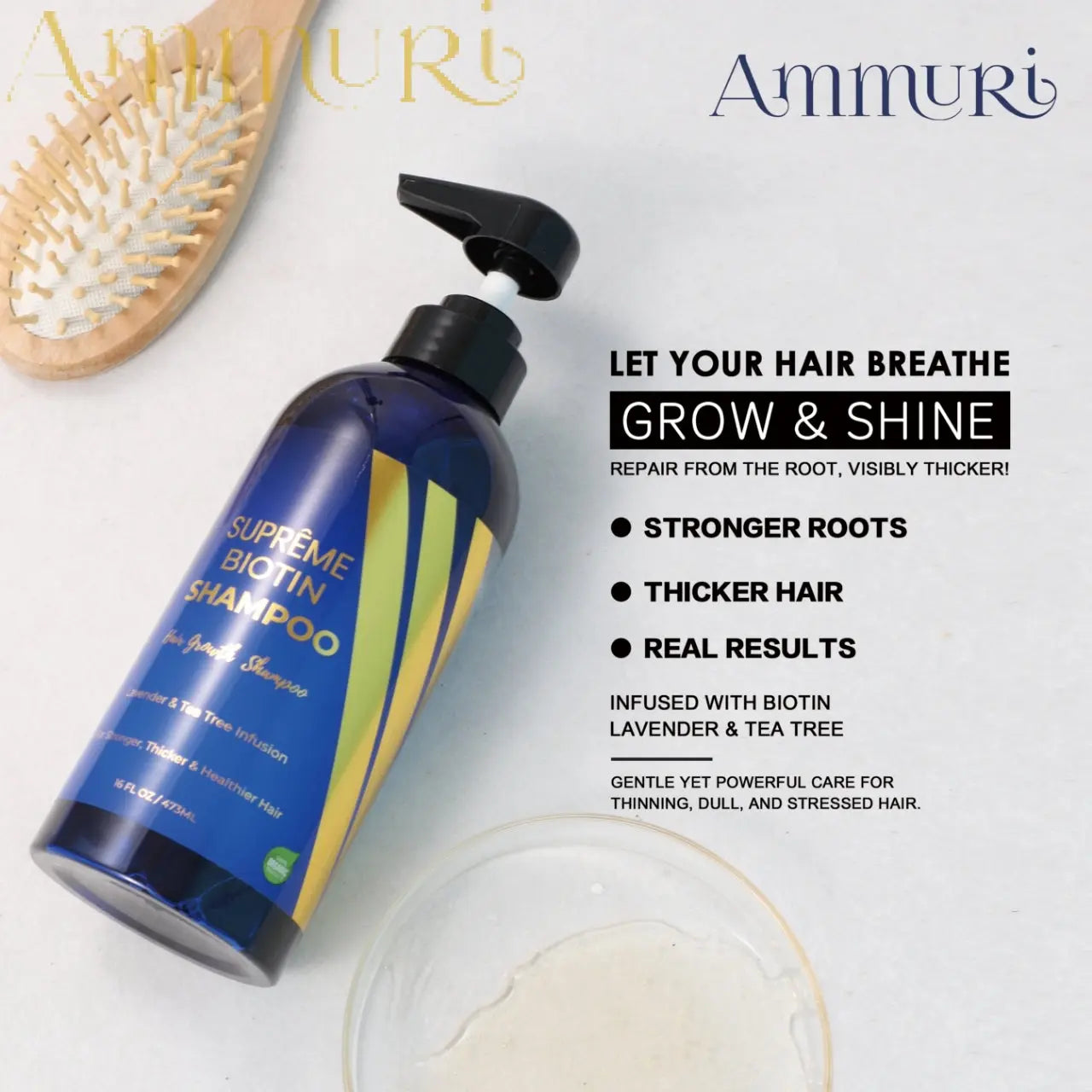 Ammuri Biotin DHT Blocker Shampoo Sulfate-Free Hair Loss Treatment Ammuri Skincare