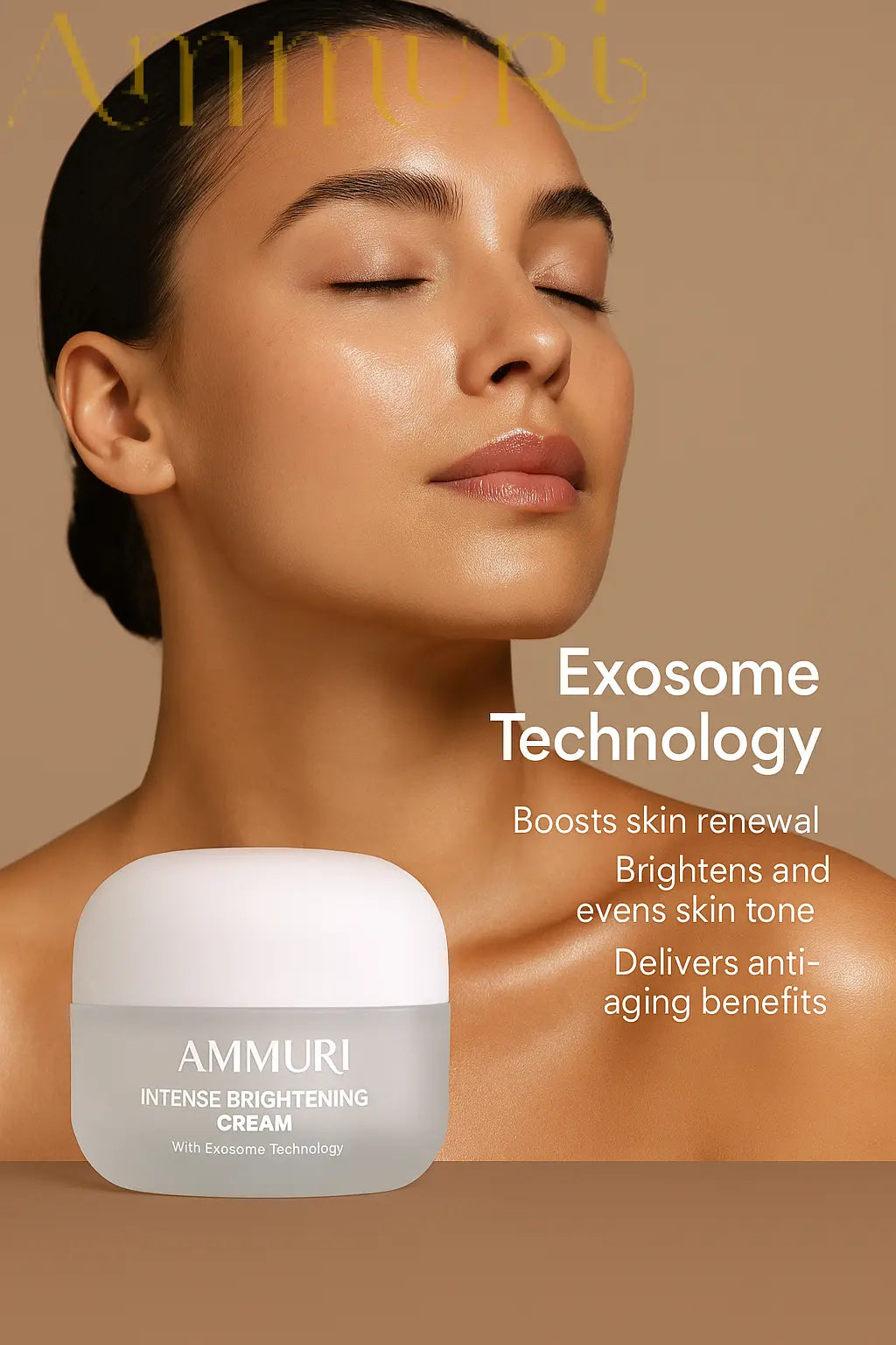 Ammuri Intense Brightening Cream with Exosome Hydro-Glow | Kojic Acid, Mandelic Acid, Alpha Arbutin & Glutathione | Hyperpigmentation & Dark Spot Corrector | 50ml Ammuri Skincare