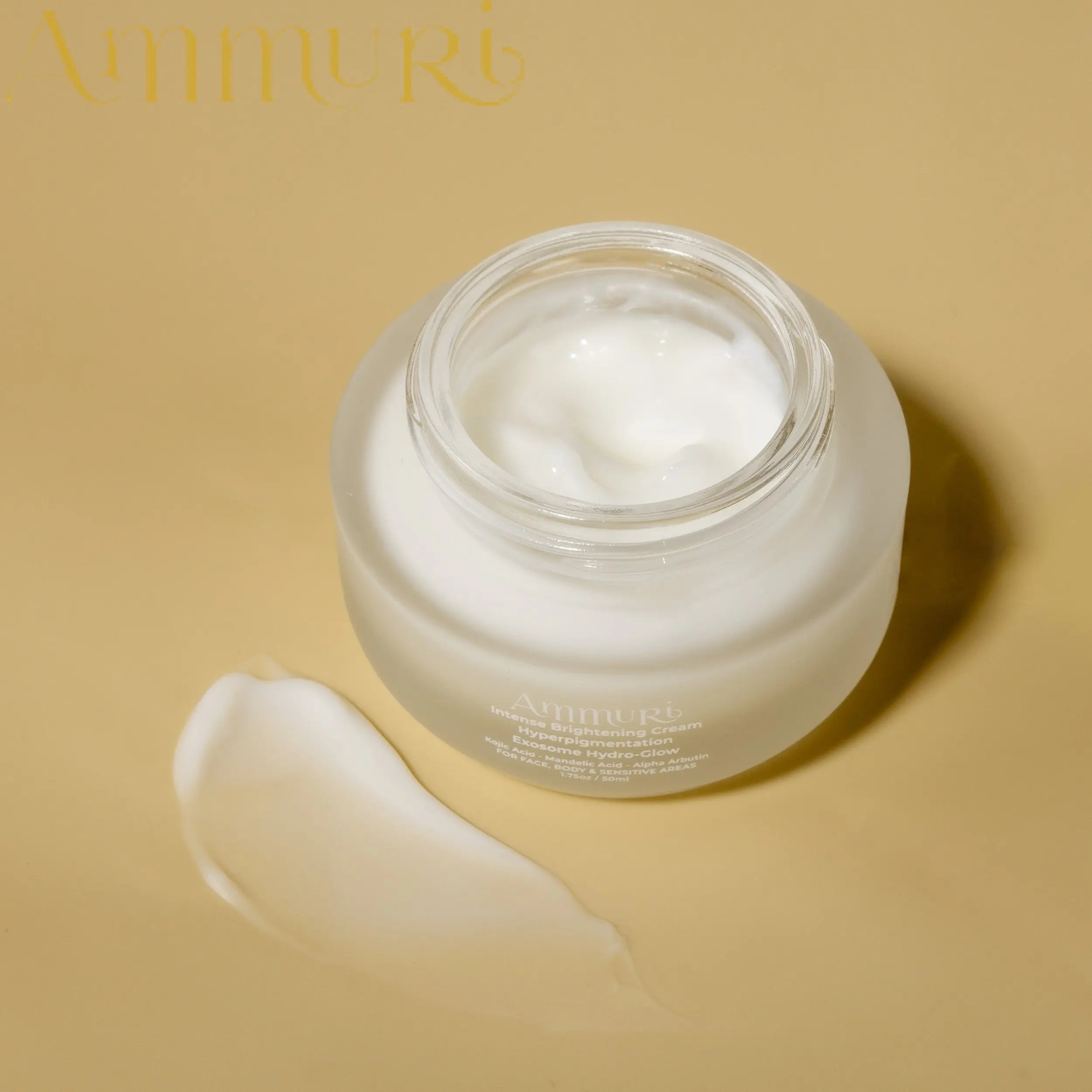 Ammuri Intense Brightening Cream with Exosome Hydro-Glow | Kojic Acid, Mandelic Acid, Alpha Arbutin & Glutathione | Hyperpigmentation & Dark Spot Corrector | 50ml Ammuri Skincare