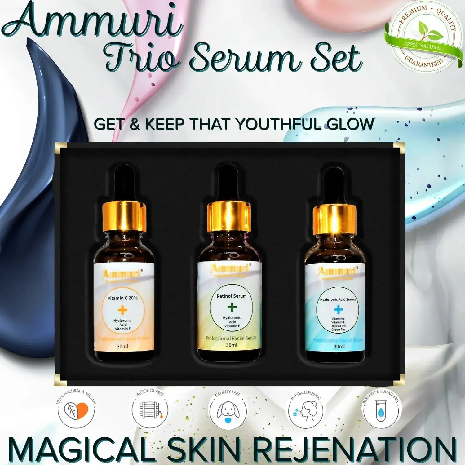 Ammuri Magical Rejuvenation 3 In 1 Trio Serum Vitamin C Hyaluronic Acid Retinol Ammuri Skincare