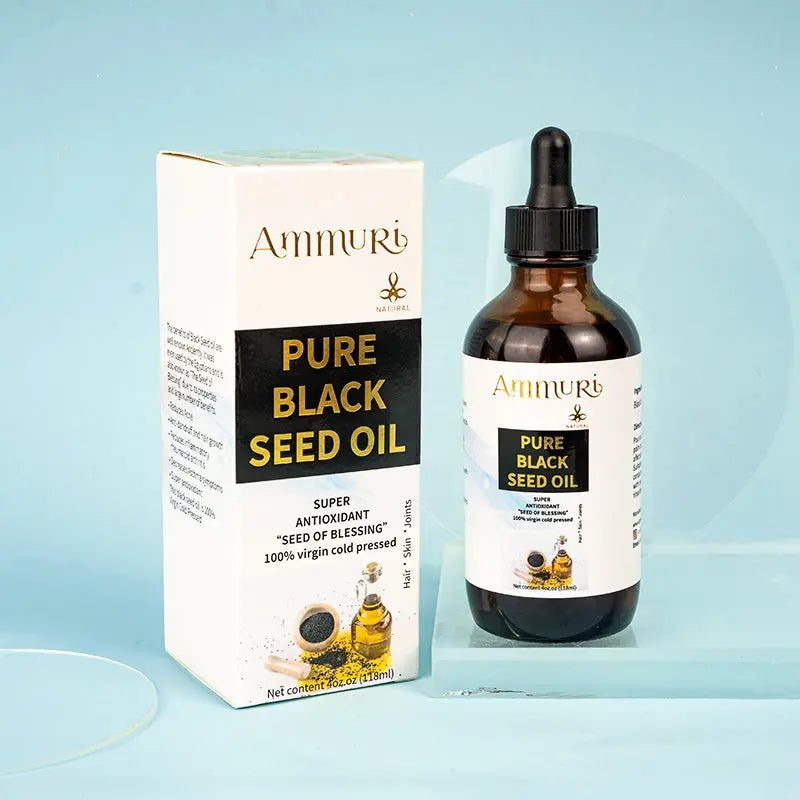 Ammuri Pure Black Seed Oil - Organic Elixir for Radiant Skin, Healthy Hair & Nails | Ancient Seed of Blessing| Virgin Cold Pressed | 4oz 118ml Ammuri Skincare