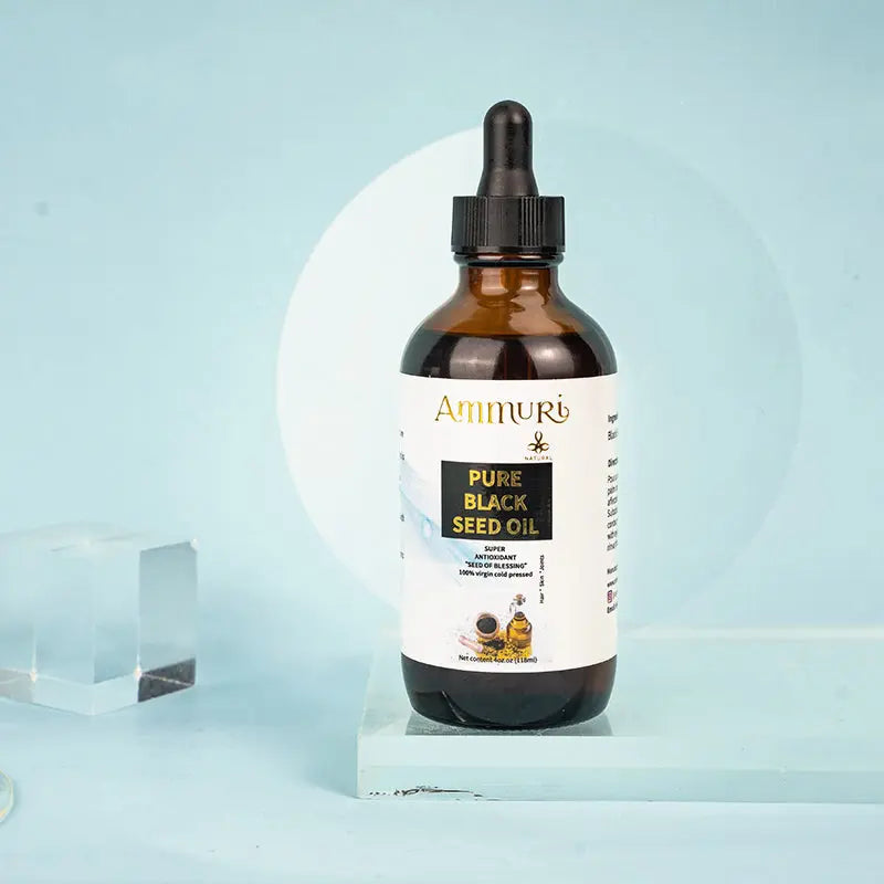 Ammuri Pure Black Seed Oil - Organic Elixir for Radiant Skin, Healthy Hair & Nails | Ancient Seed of Blessing| Virgin Cold Pressed | 4oz 118ml Ammuri Skincare