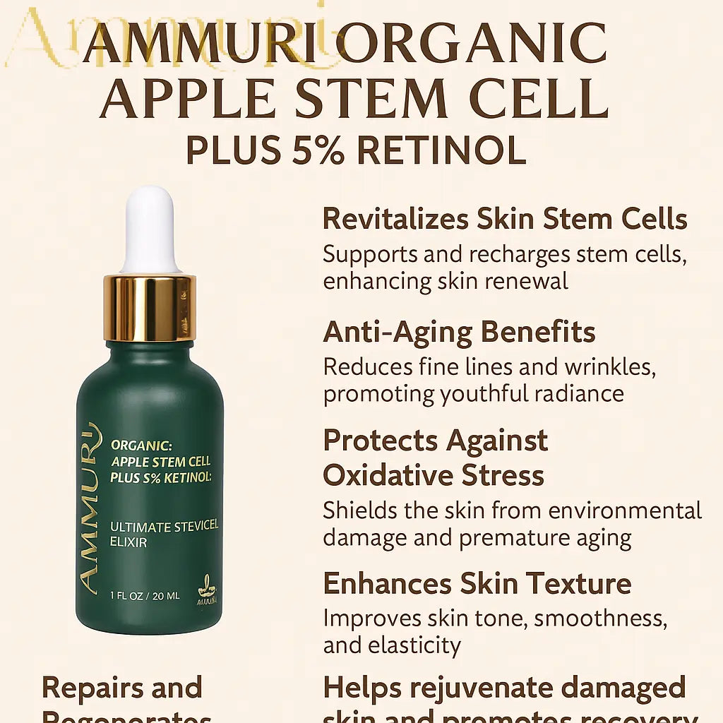 Ammuri Retinol Serum 5% + Apple Stem Cell – Anti-Aging, Acne, Dark Spot Care 30ml Ammuri Skincare