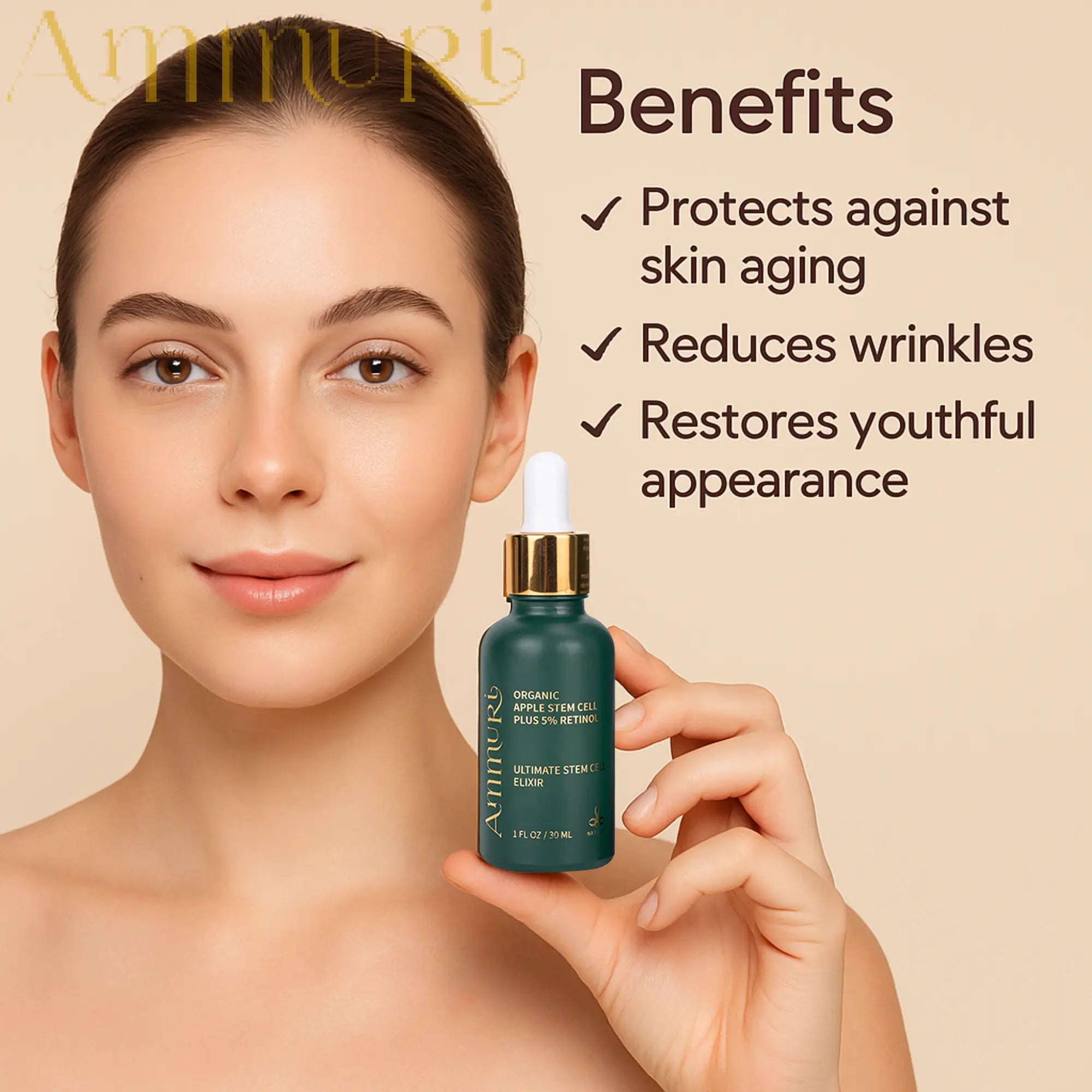 Ammuri Retinol Serum 5% + Apple Stem Cell – Anti-Aging, Acne, Dark Spot Care 30ml Ammuri Skincare