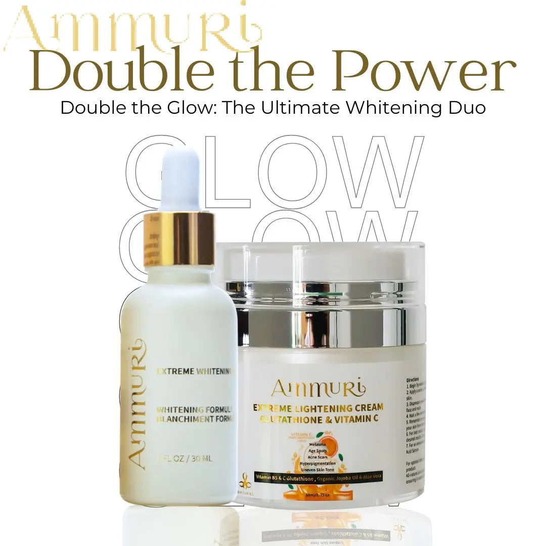 Ammuri Brightening Cream and Serum set skincare routine