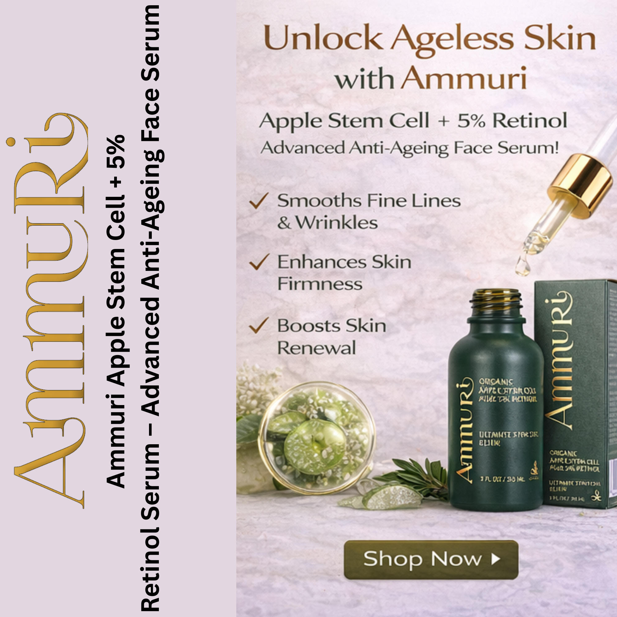 Ammuri Advanced Plant Stem Cell Retinol 5% – Youthful Glow, Firming Face Serum Ammuri Skincare