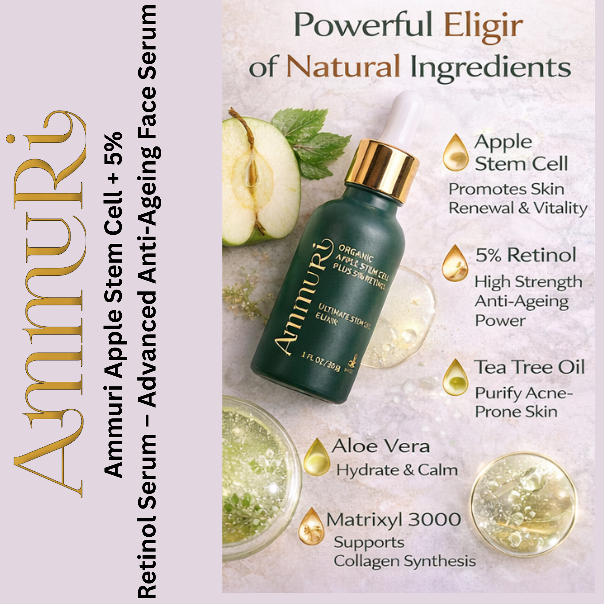 Ammuri Advanced Plant Stem Cell Retinol 5% – Youthful Glow, Firming Face Serum Ammuri Skincare