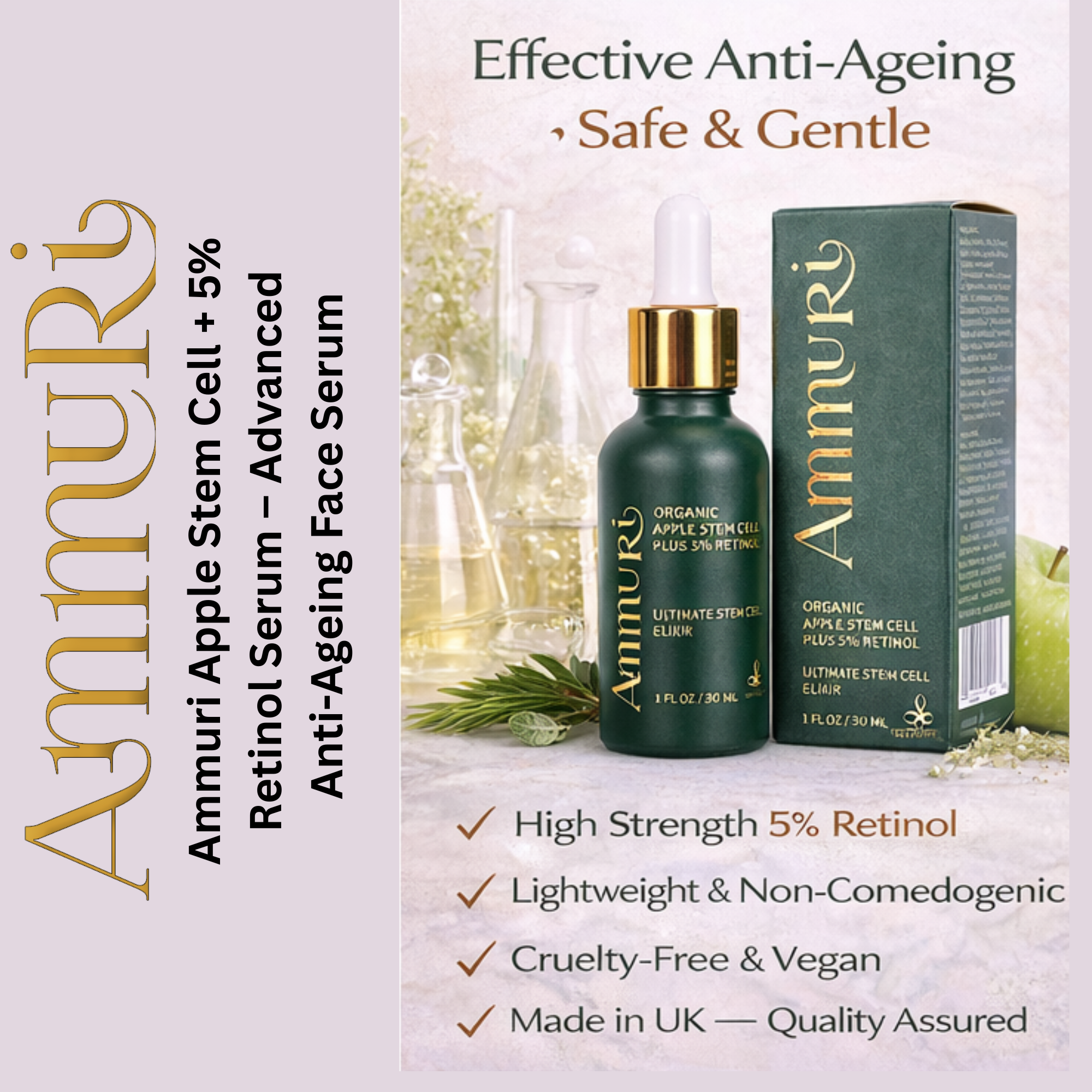 Ammuri Advanced Plant Stem Cell Retinol 5% – Youthful Glow, Firming Face Serum Ammuri Skincare