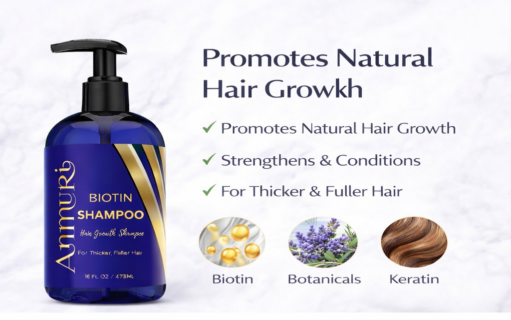 Ammuri Biotin Shampoo with Biotin, Botanicals and Keratin for thicker-looking and fuller-looking hair