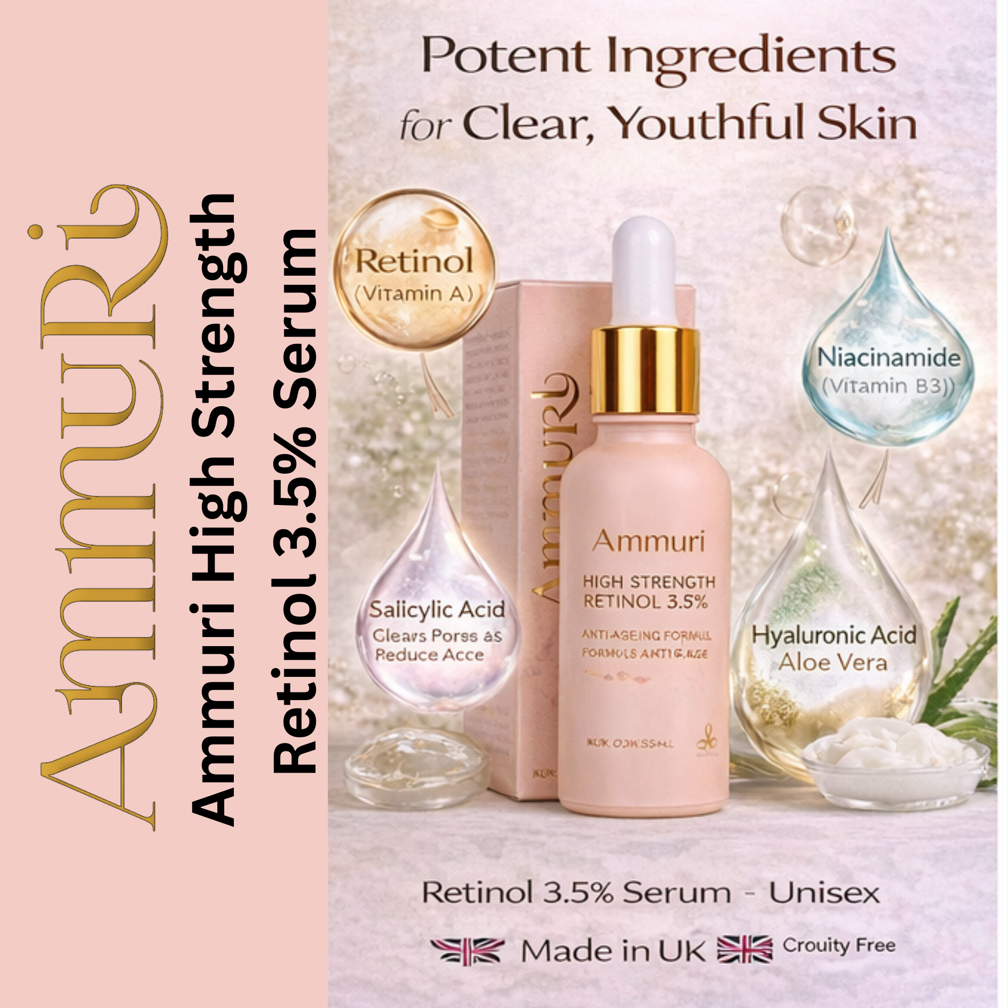 Ammuri 3.5% Retinol High Strength Face Serum – Anti-Ageing Formula Ammuri Skincare