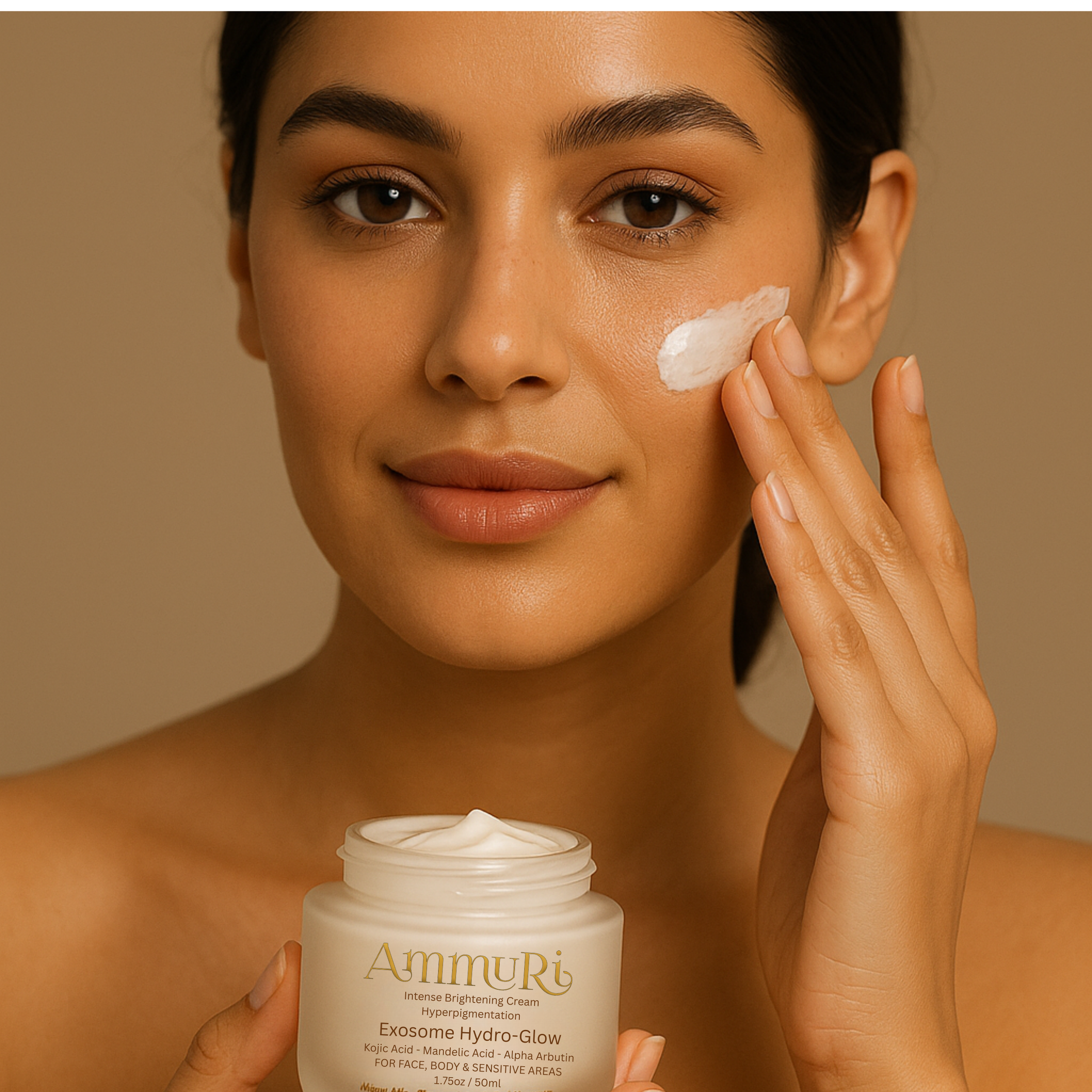 Ammuri Intense Brightening Cream with Exosome Hydro-Glow | Kojic Acid, Mandelic Acid, Alpha Arbutin & Glutathione | Hyperpigmentation & Dark Spot Corrector | 50ml Ammuri Skincare
