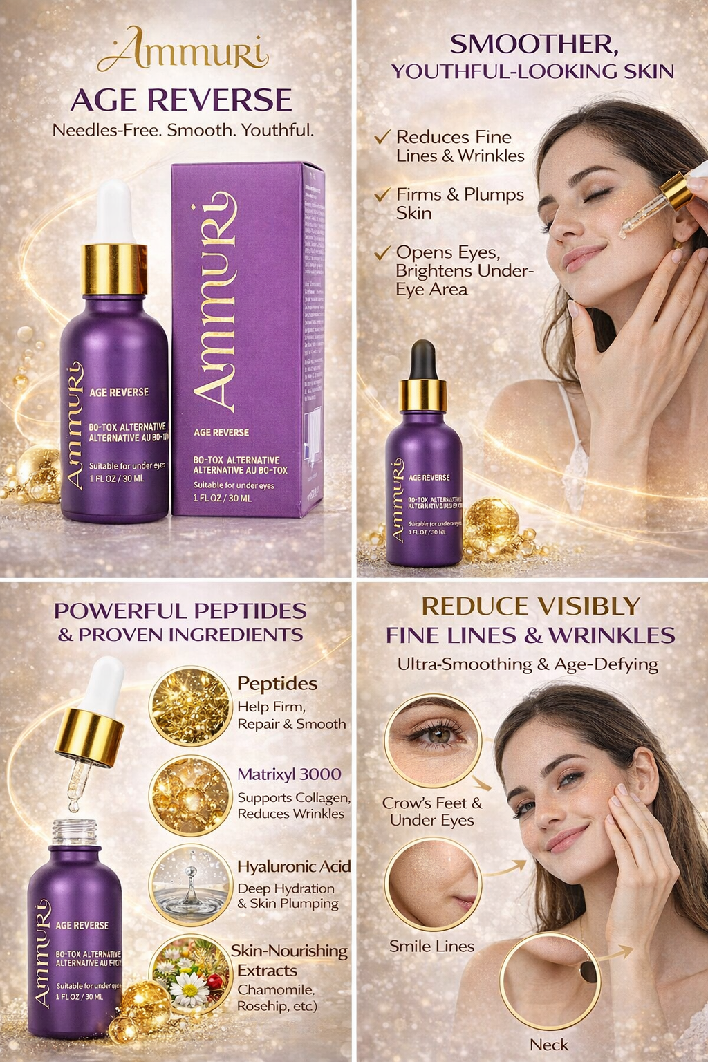 Ammuri Age Reverse Serum 30ml | Anti Aging Wrinkle Firming Under Eye Face Ammuri Skincare