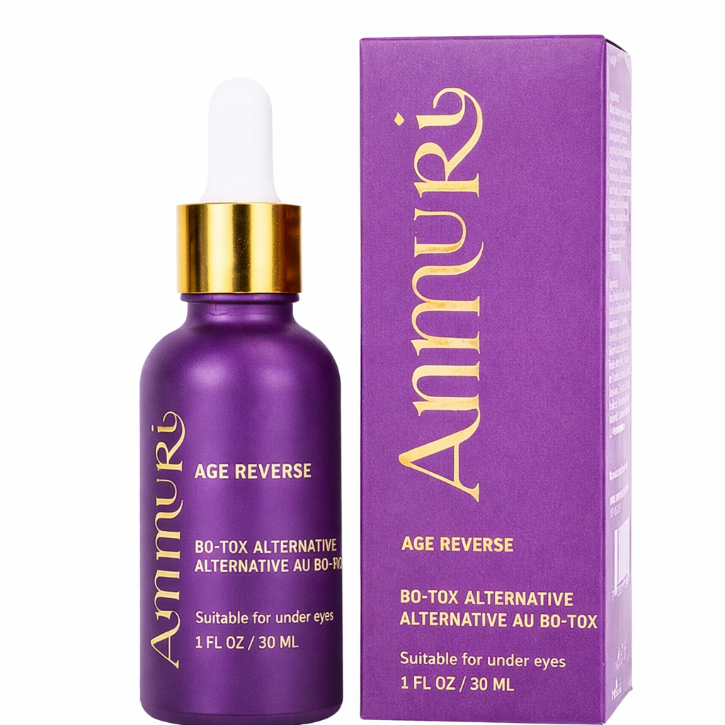 Amnuri Age Reverse skincare bottle and packaging on a white background