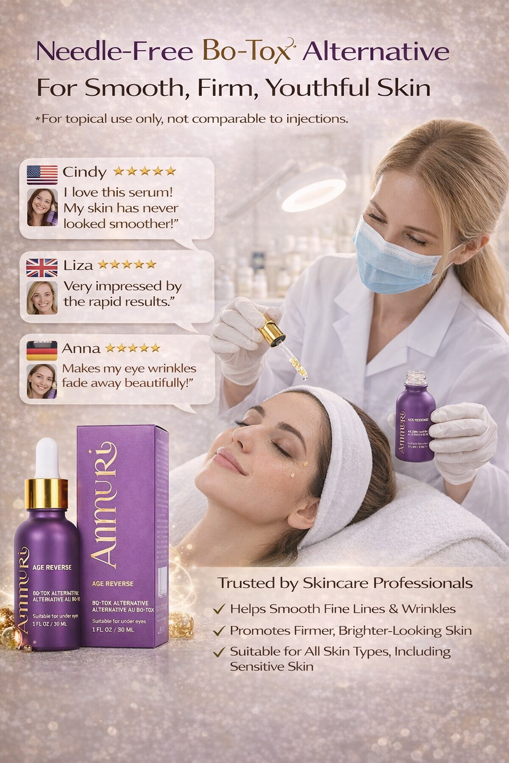 Ammuri Age Reverse Serum 30ml | Anti Aging Wrinkle Firming Under Eye Face Ammuri Skincare