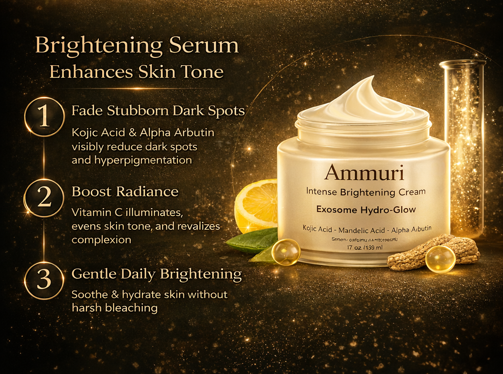 Ammuri Lightening Permanent Whitening Set Kojic Acid Serum Exosome Cream SPF 50