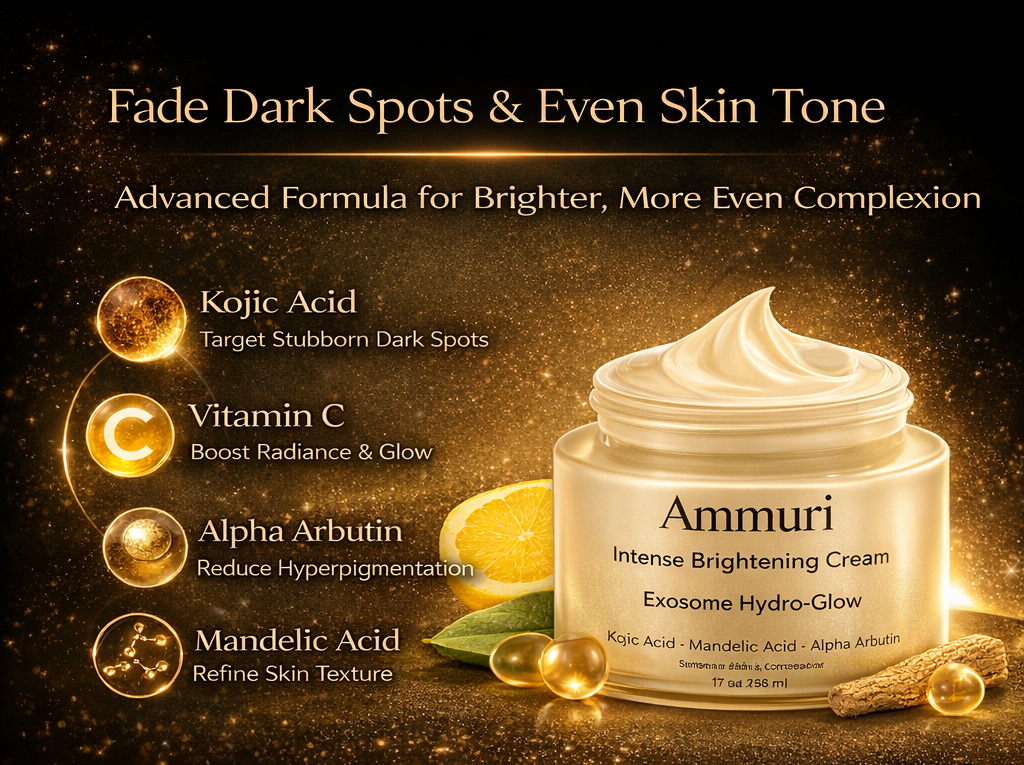 Ammuri Lightening Permanent Whitening Set Kojic Acid Serum Exosome Cream SPF 50