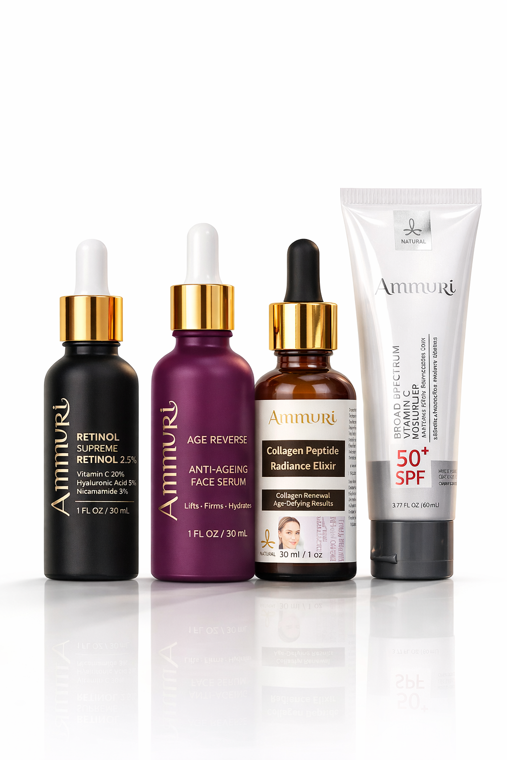 Ammuri Anti Ageing Set Retinol Collagen Serum + SPF 50 Cream Wrinkle Repair Glow