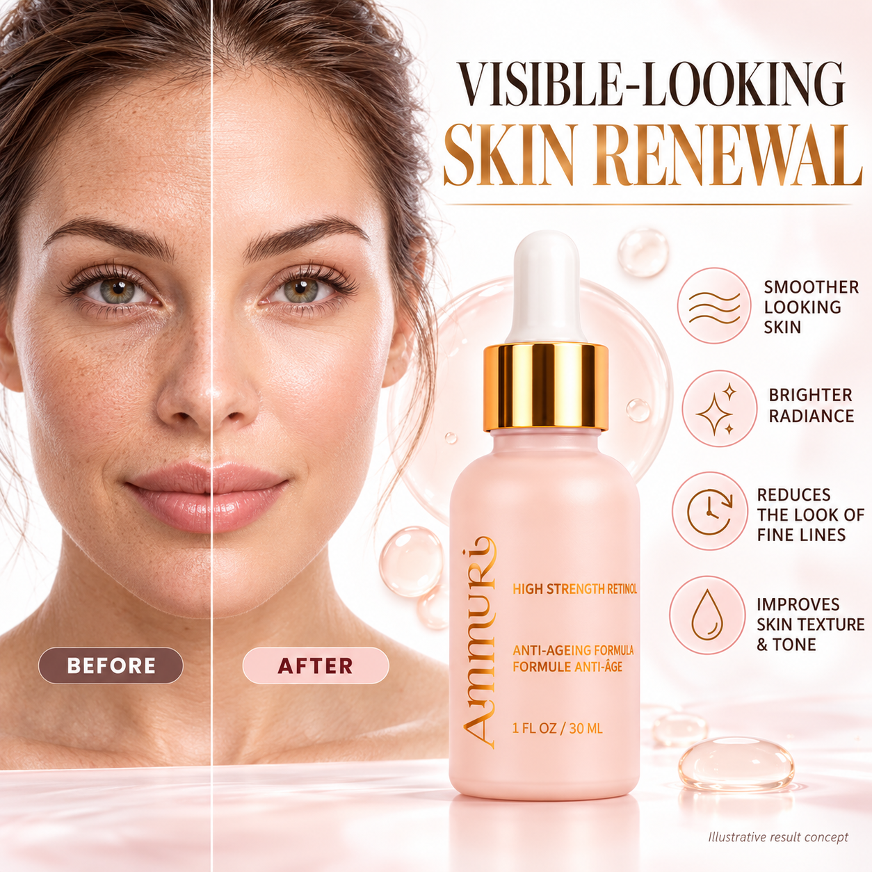 Ammuri Retinol 3.5% Face Serum 30ml – Fine Lines, Texture & Renewal – product gallery image 4
