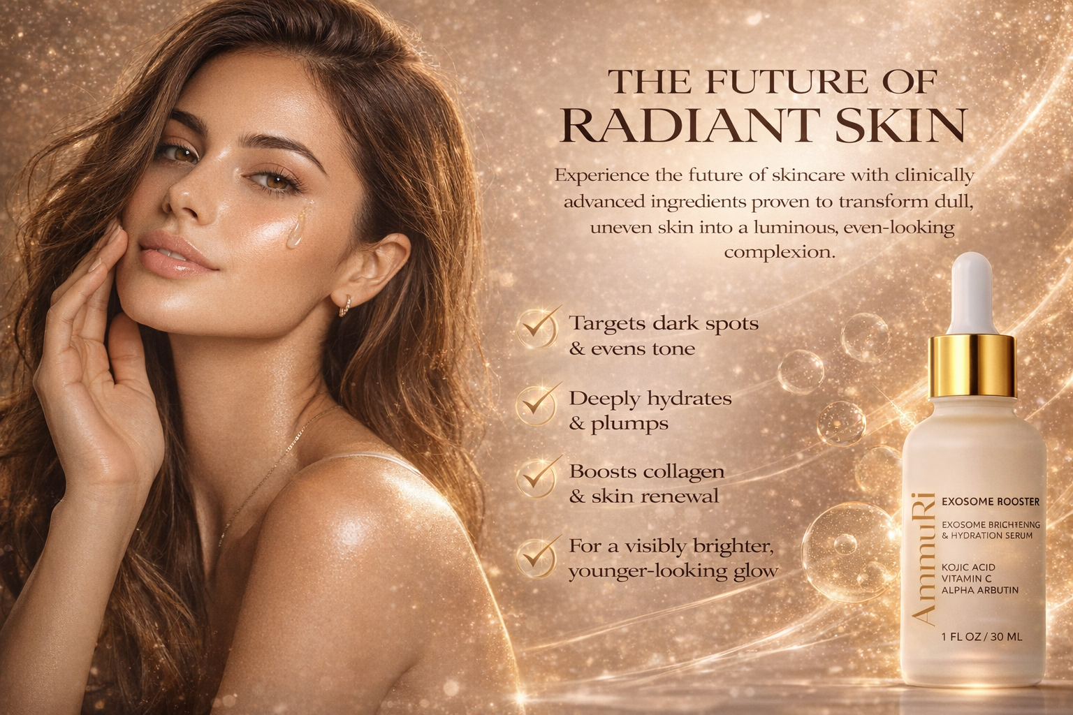 Ammuri Exosome Booster Serum - Brightening Face Serum with Kojic Acid 30ml Ammuri Skincare