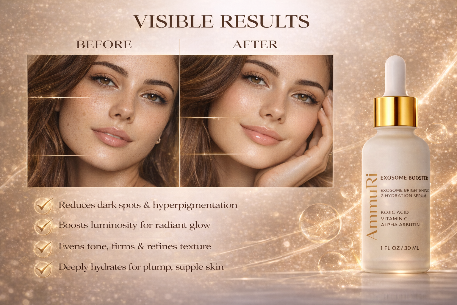 Ammuri Exosome Booster Serum - Brightening Face Serum with Kojic Acid 30ml Ammuri Skincare