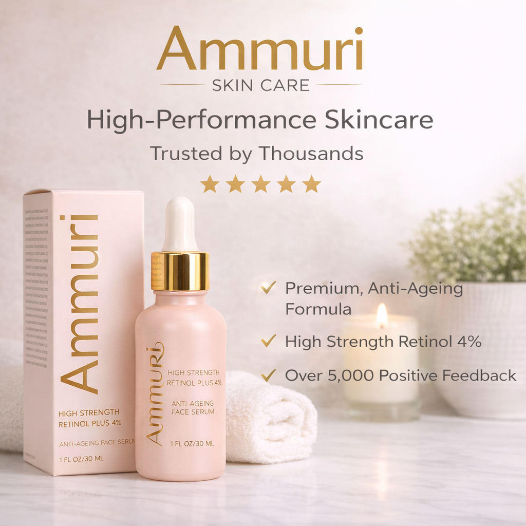 Ammuri 4% Retinol Serum - High Strength Anti-Aging Face Treatment 30ml Ammuri Skincare