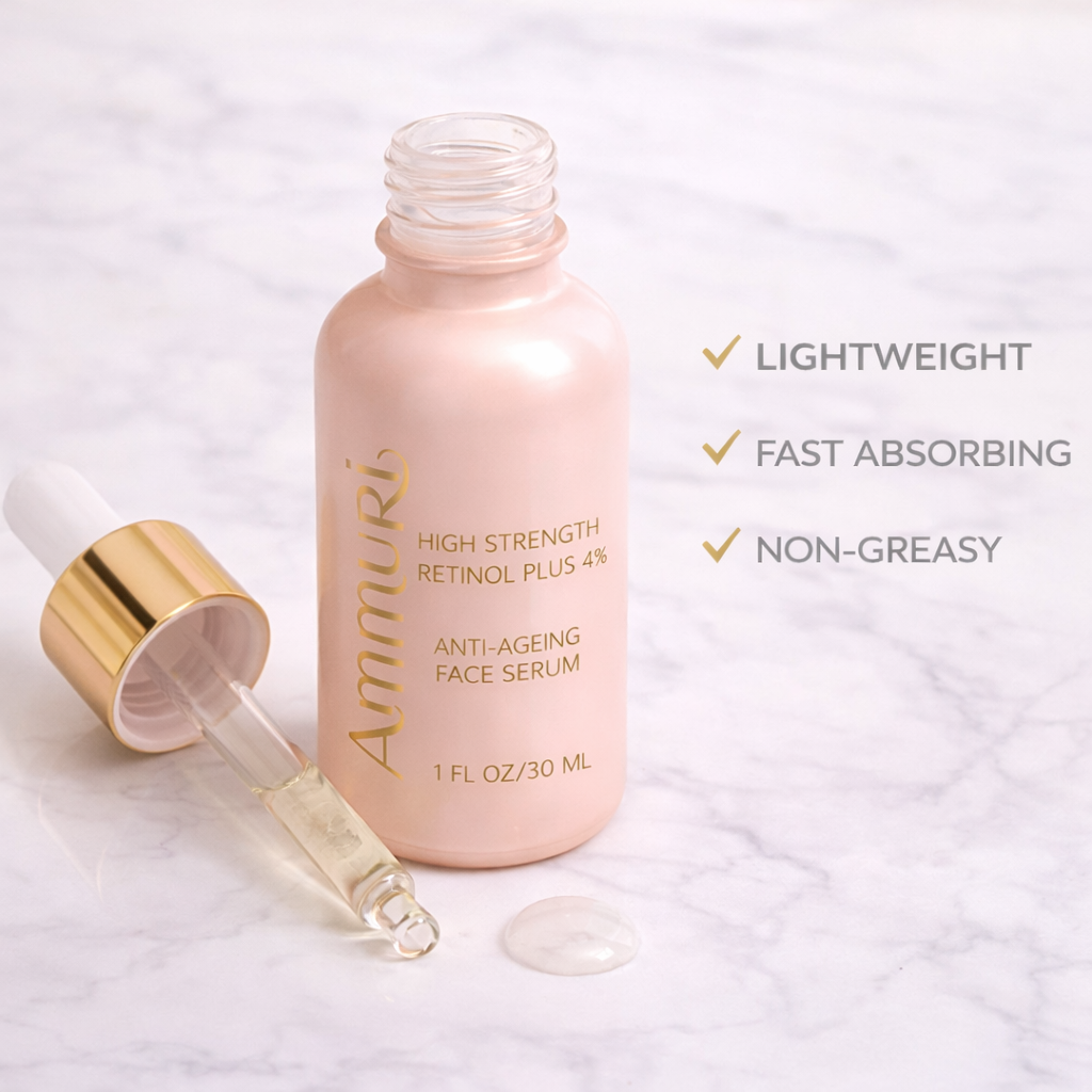 Ammuri 4% Retinol Serum - High Strength Anti-Aging Face Treatment 30ml Ammuri Skincare