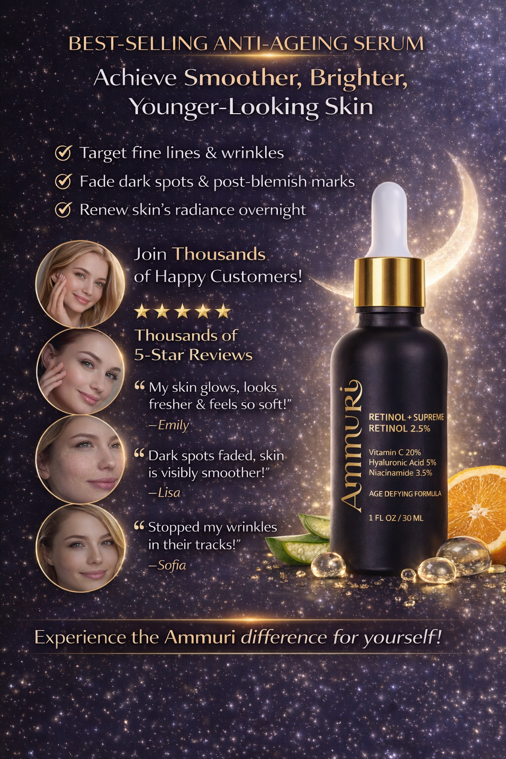 Ammuri Retinol Supreme Serum for Anti-Ageing Skin Care Ammuri Skincare