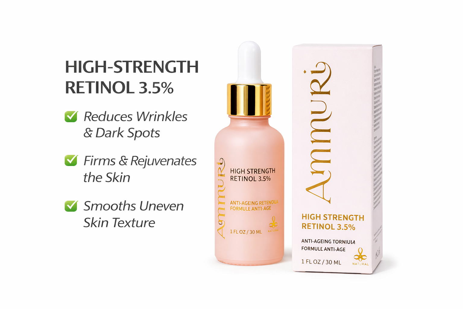Ammuri 3.5% Retinol High Strength Face Serum – Anti-Ageing Formula Ammuri Skincare