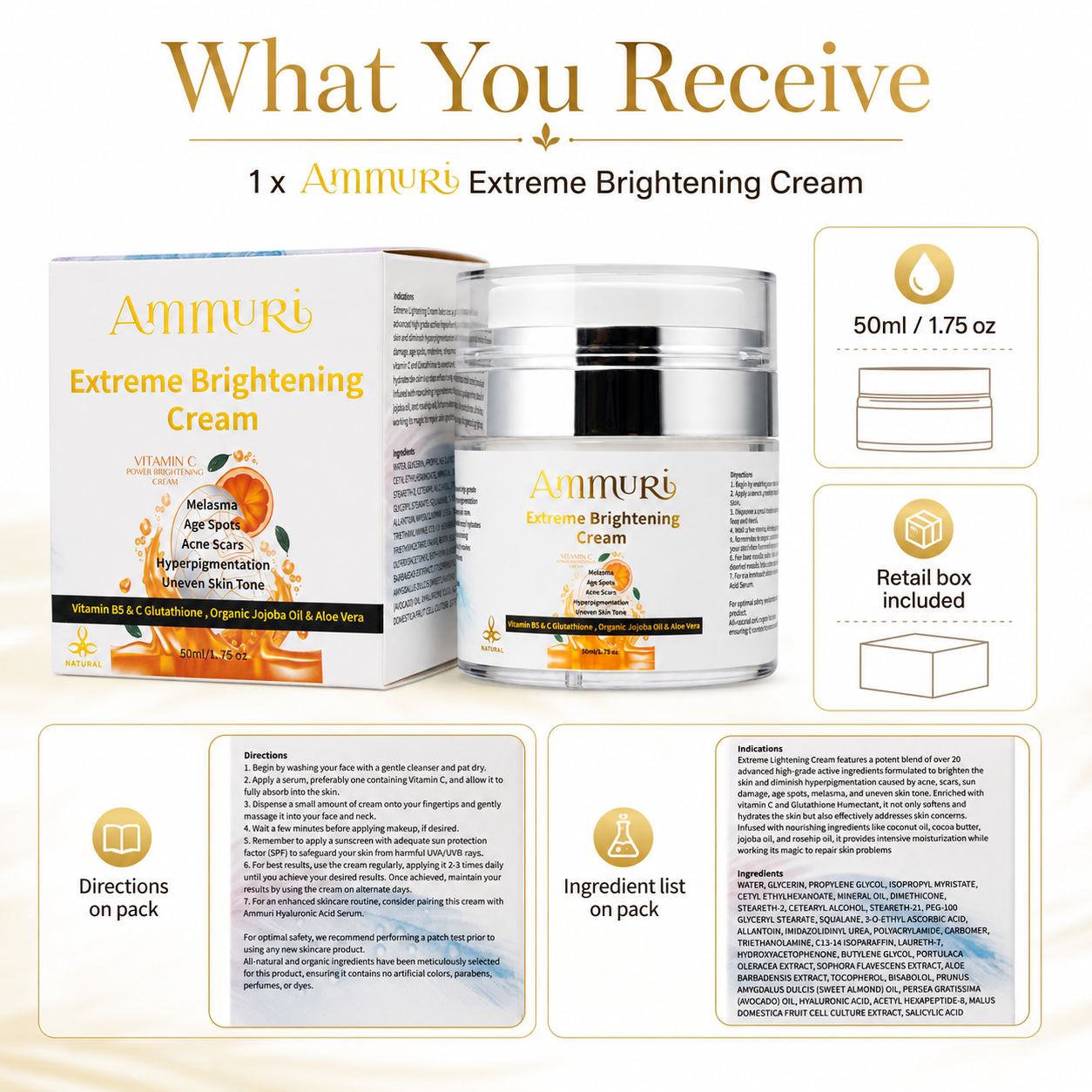 Ammuri Brightening Cream with Vitamin C product detail