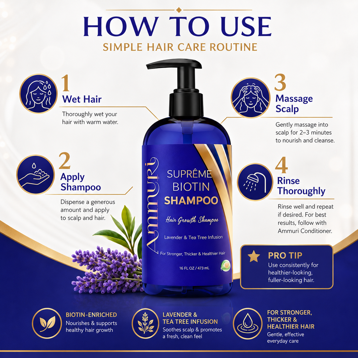 Ammuri Biotin Shampoo how to use guide for regular hair care routine