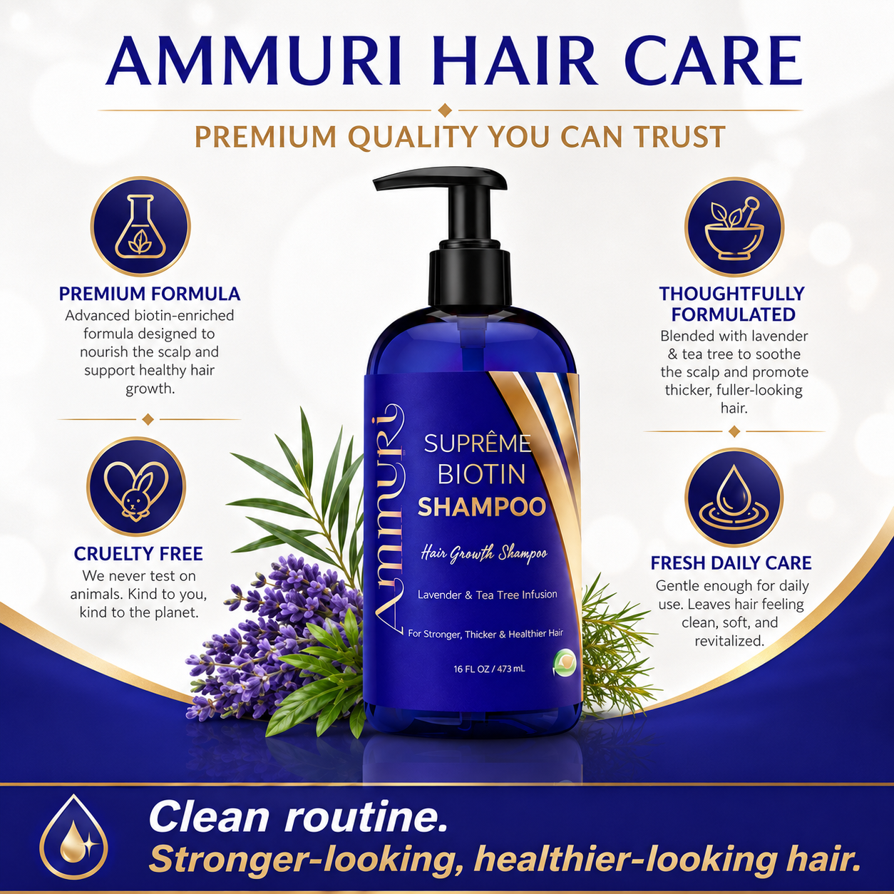 Ammuri Hair Care routine for clean, stronger-looking and healthier-looking hair