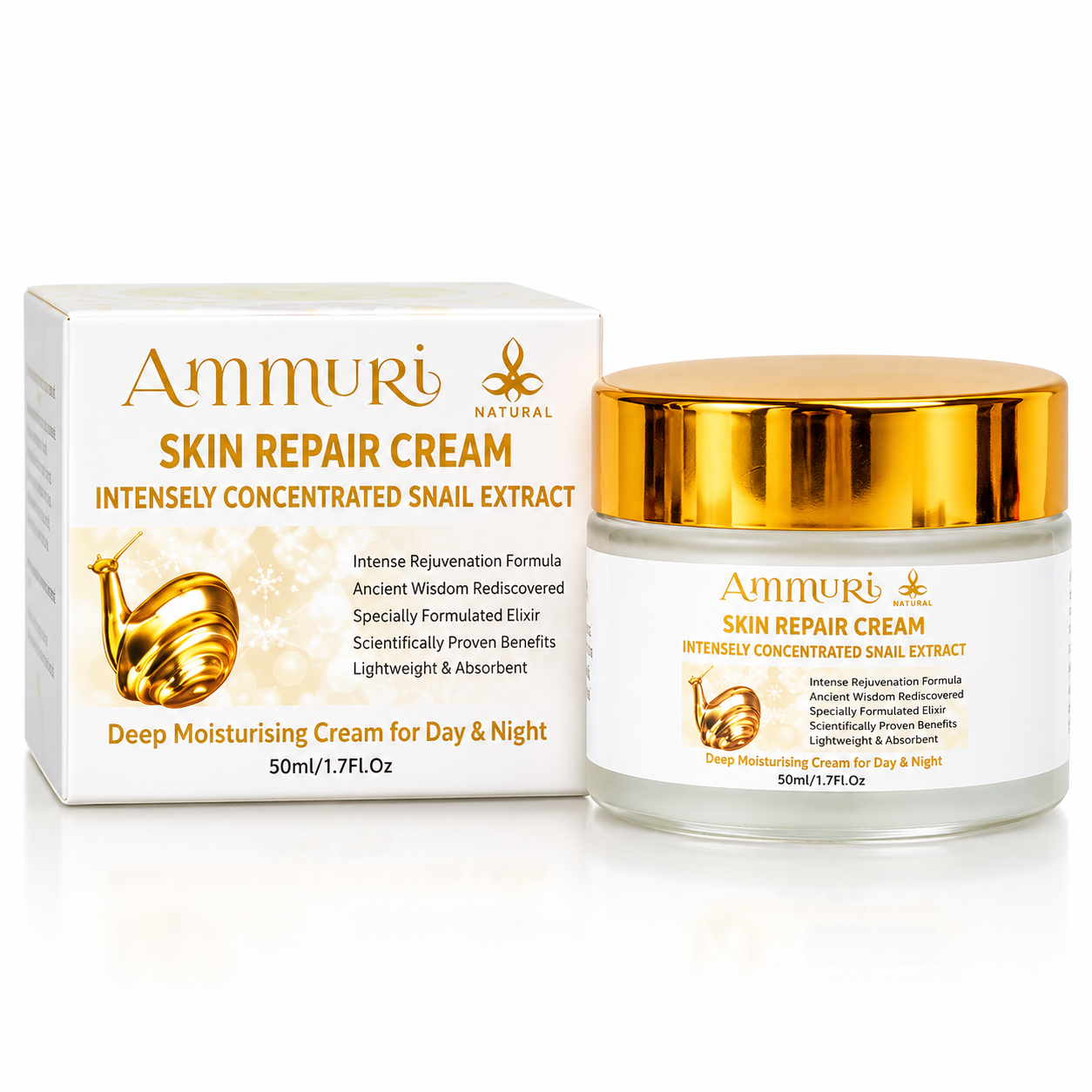 Ammuri Snail Mucin Cream – Hydrating Anti-Ageing Moisturiser – product gallery image 1