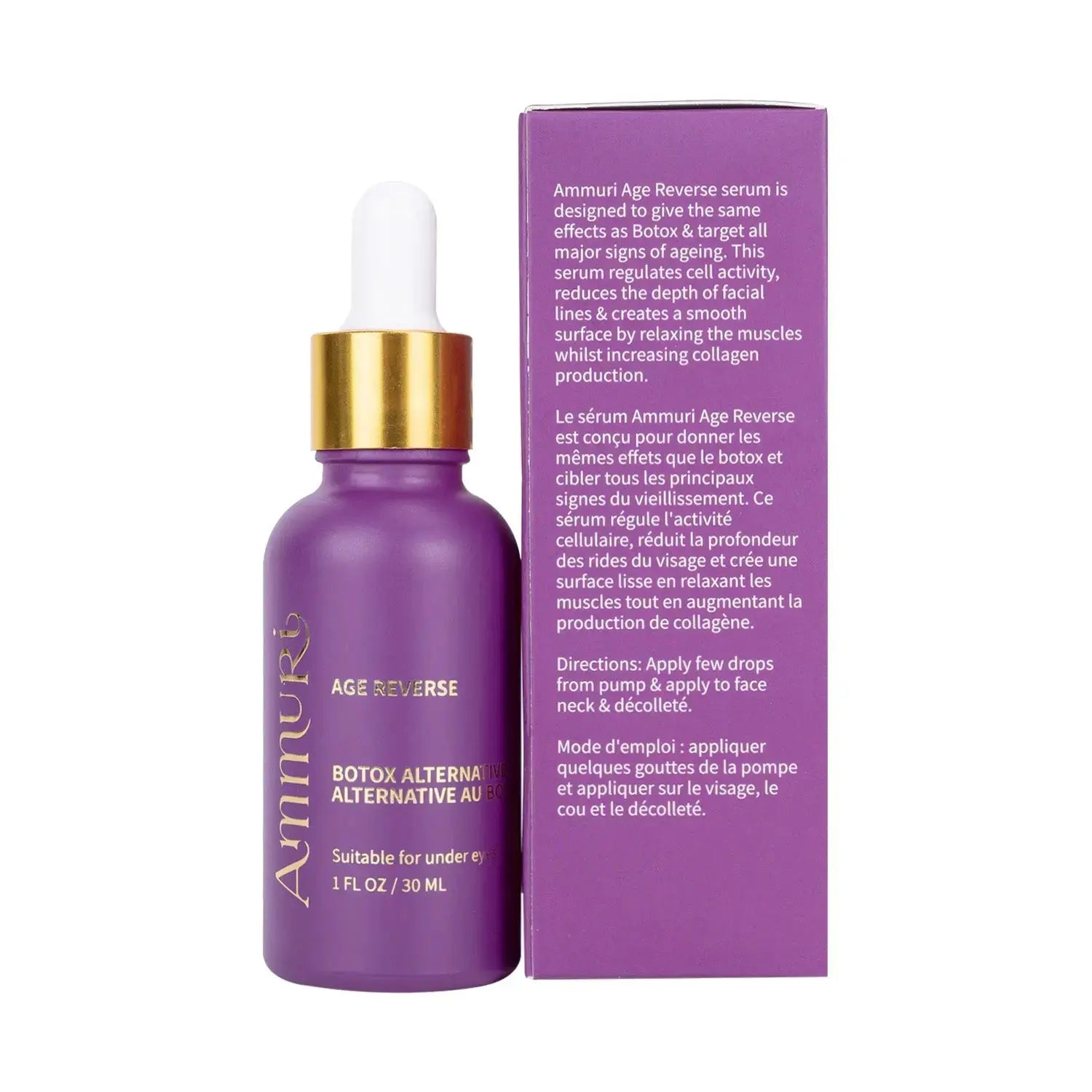 Ammuri Age Reverse Advanced Anti-Ageing Serum - Botox Alternative, Anti-Wrinkle, Hydrating, Vegan, Made in the UK Ammuri Skincare