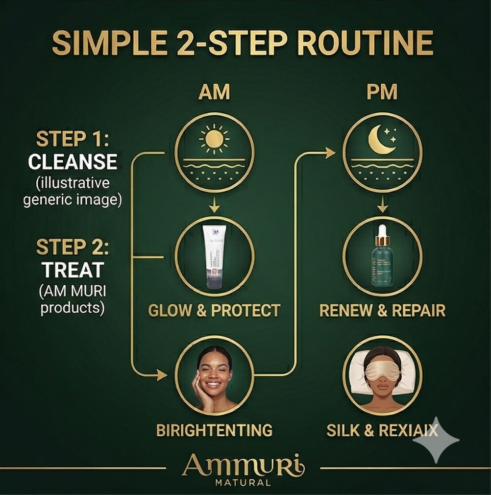 Ammuri Vitamin C Retinol Serum & SPF 50 Cream Brightening Skincare Routine Glow