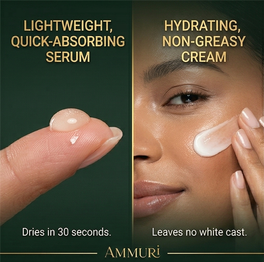 Ammuri Vitamin C Retinol Serum & SPF 50 Cream Brightening Skincare Routine Glow