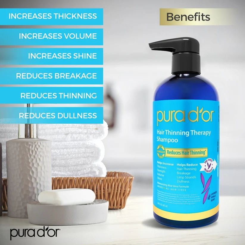 PURA D'OR Hair Thinning Therapy Shampoo 473ml – product gallery image 3