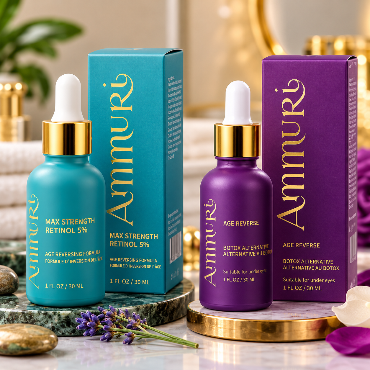 Ammuri Retinol 5% + Age Reverse Peptide Duo – Advanced Day & Night Anti-Ageing Routine