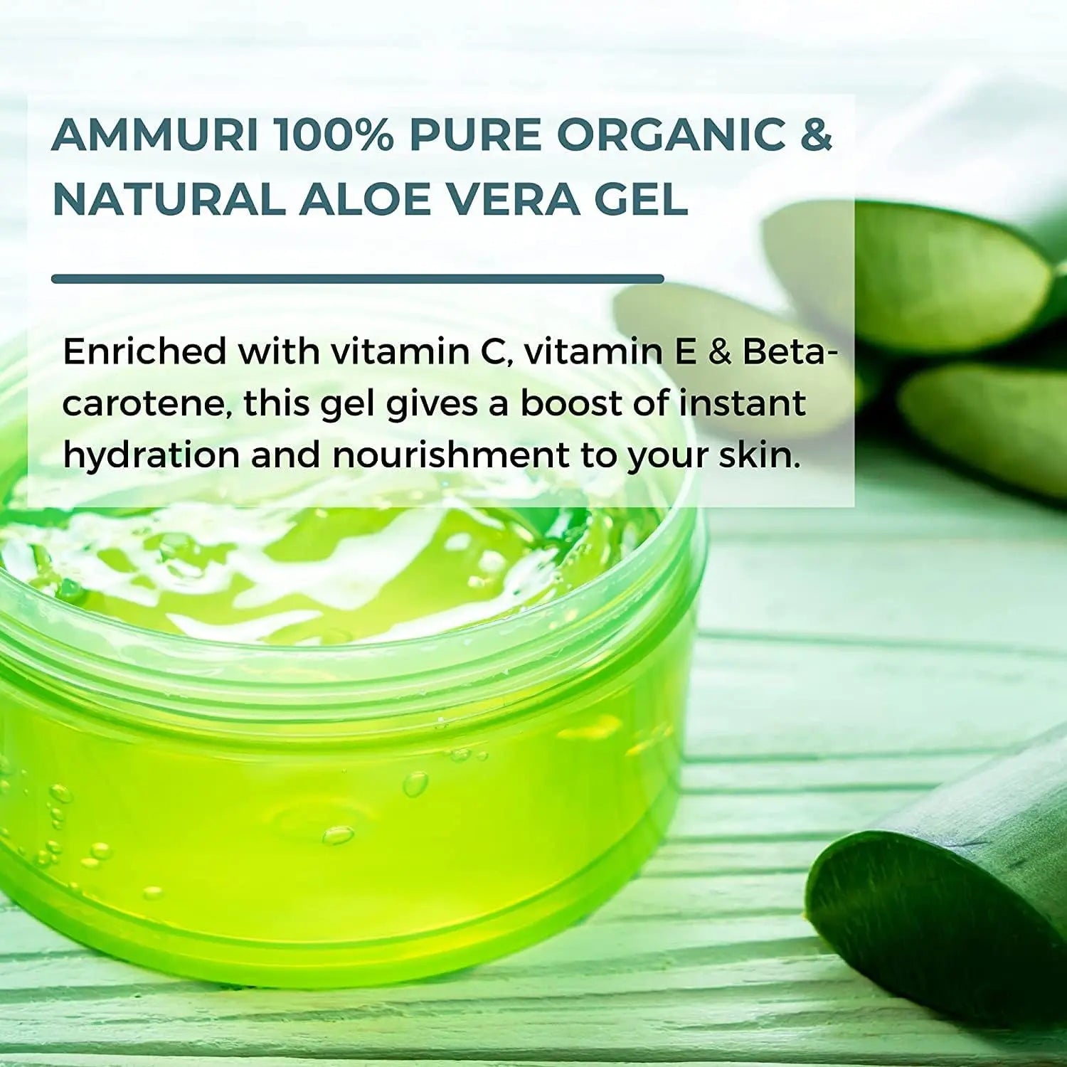 Pure Aloe Vera Gel, 100% Organic Aloe Vera Gel for Face Care, Hair Care, Body Care for Skin Soothing, Acne Scar Treatment and Dry Scalp Treatments - Ammuri Skincare